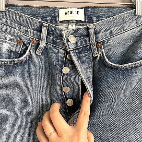 Agolde Lana Straight Distressed Jeans - 23" - Picture 4 of 11